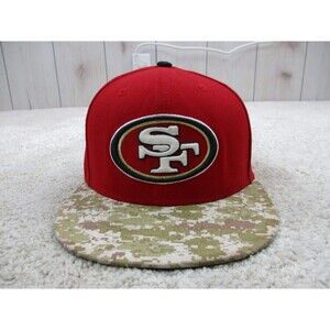 San Francisco 49ers Hat Cap Fitted Mens 7 1/4 Red Camo NFL Football New Era